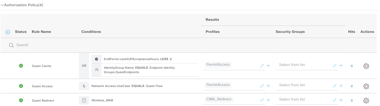 Troubleshoot Cisco CWA - Redirect Authorization Rules
